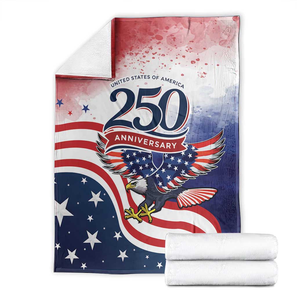 USA 250 Years of Freedom Blanket American Patriotic