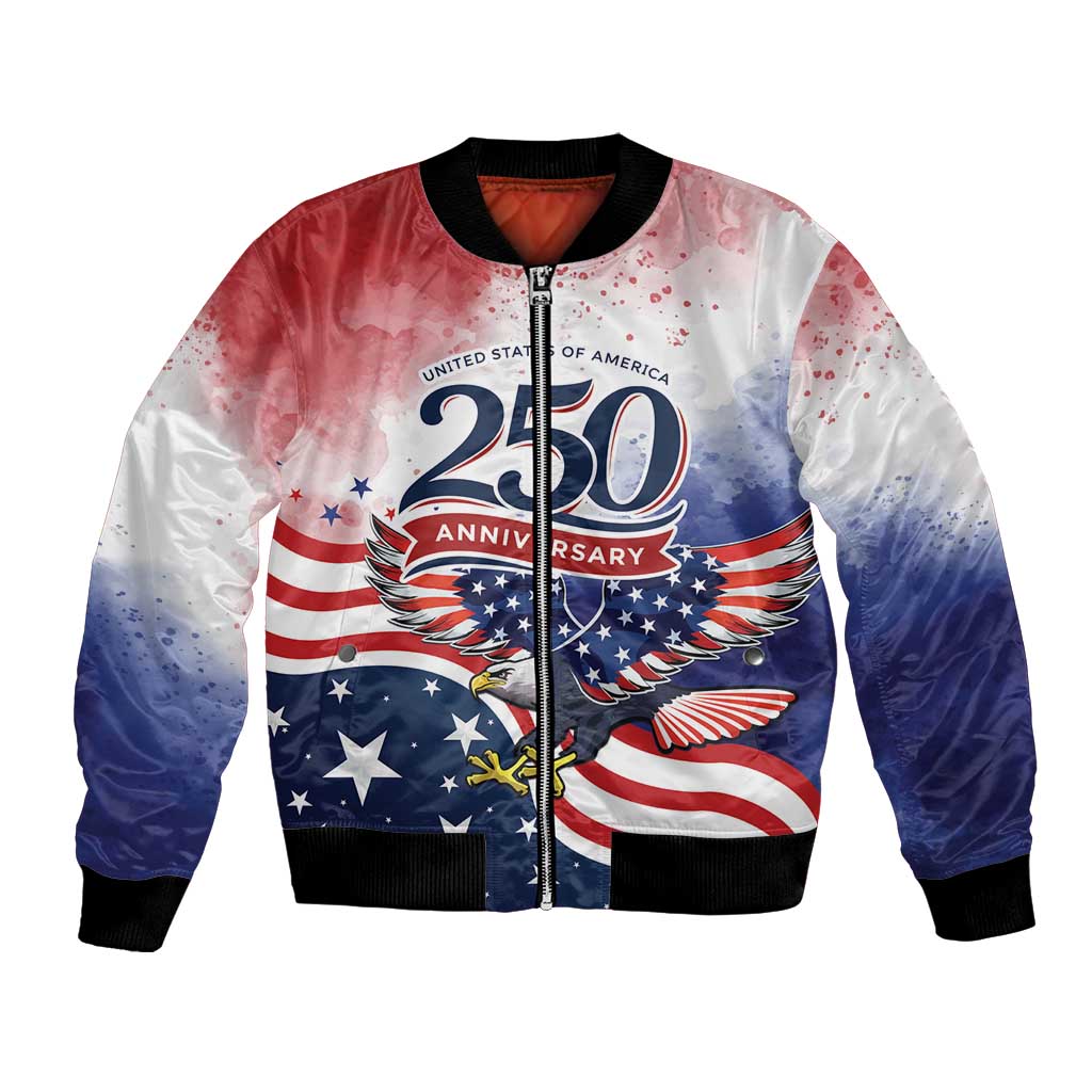 Personalized USA 250 Years of Freedom Bomber Jacket American Patriotic