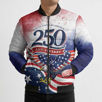 Personalized USA 250 Years of Freedom Bomber Puffer Jacket American Patriotic