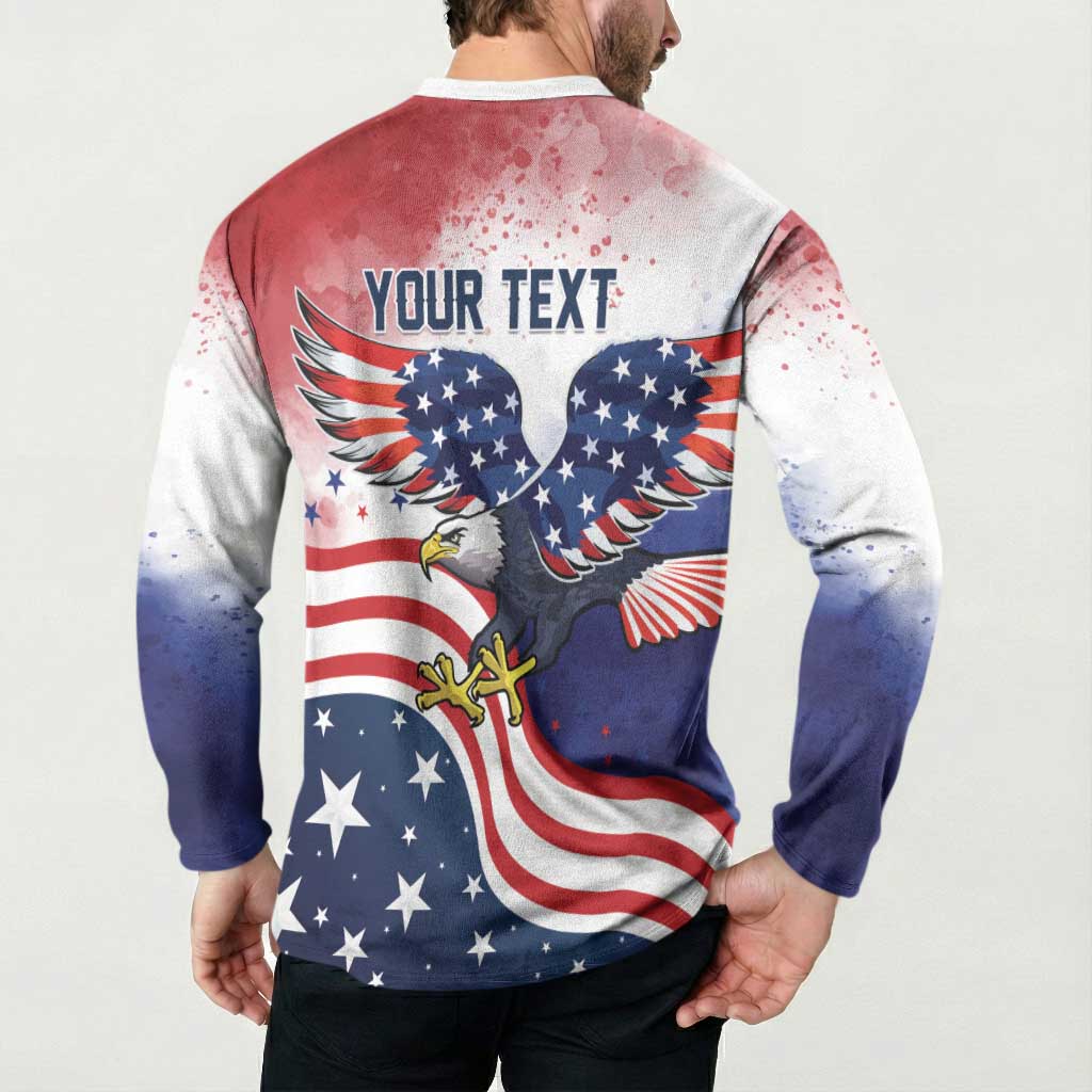 Personalized USA 250 Years of Freedom Button Sweatshirt American Patriotic