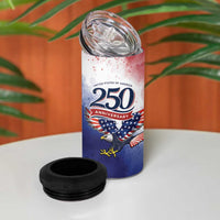 USA 250 Years of Freedom 4 in 1 Can Cooler Tumbler American Patriotic
