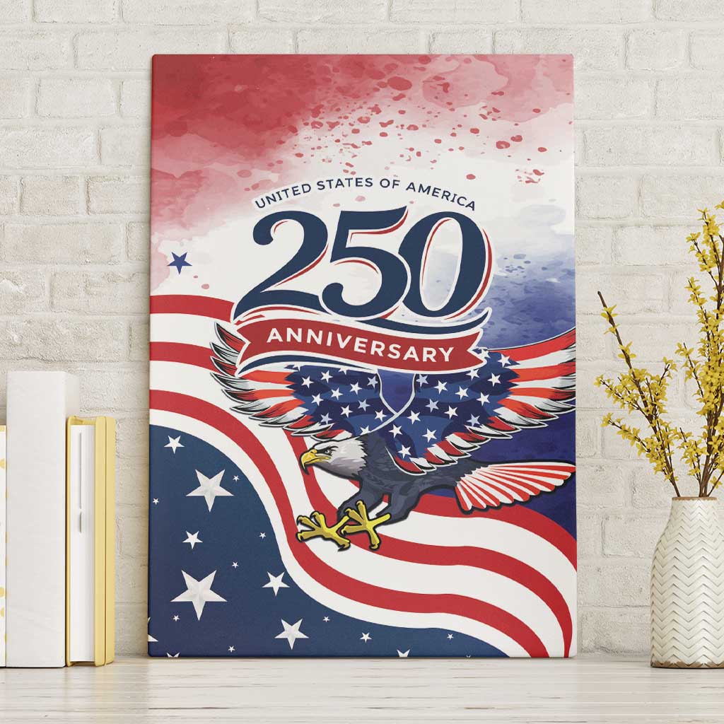 USA 250 Years of Freedom Canvas Wall Art American Patriotic