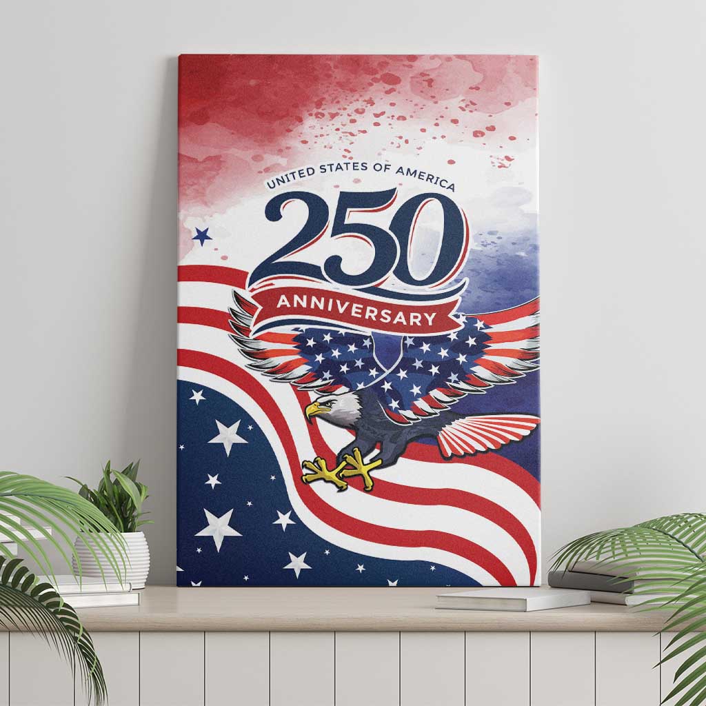 USA 250 Years of Freedom Canvas Wall Art American Patriotic
