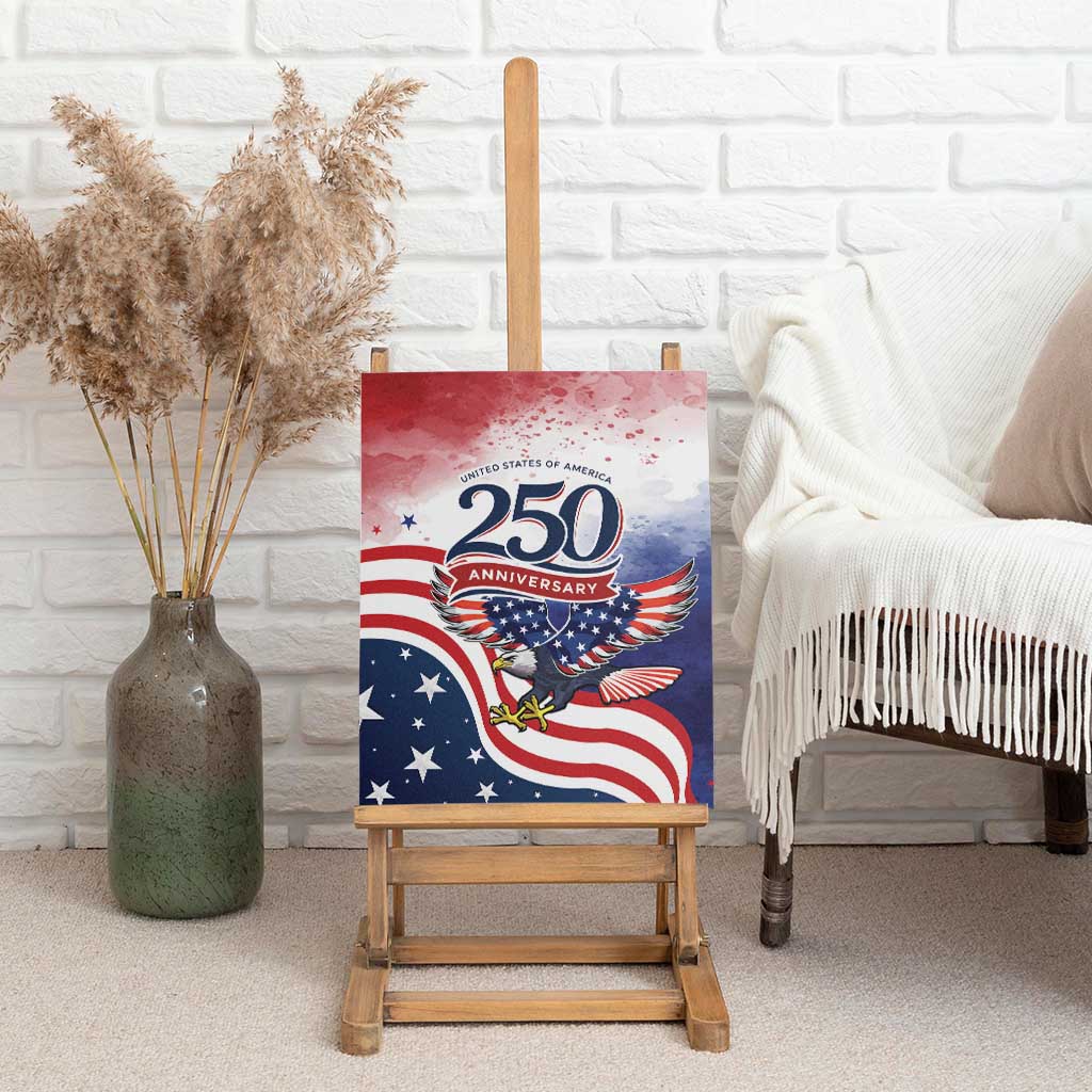 USA 250 Years of Freedom Canvas Wall Art American Patriotic