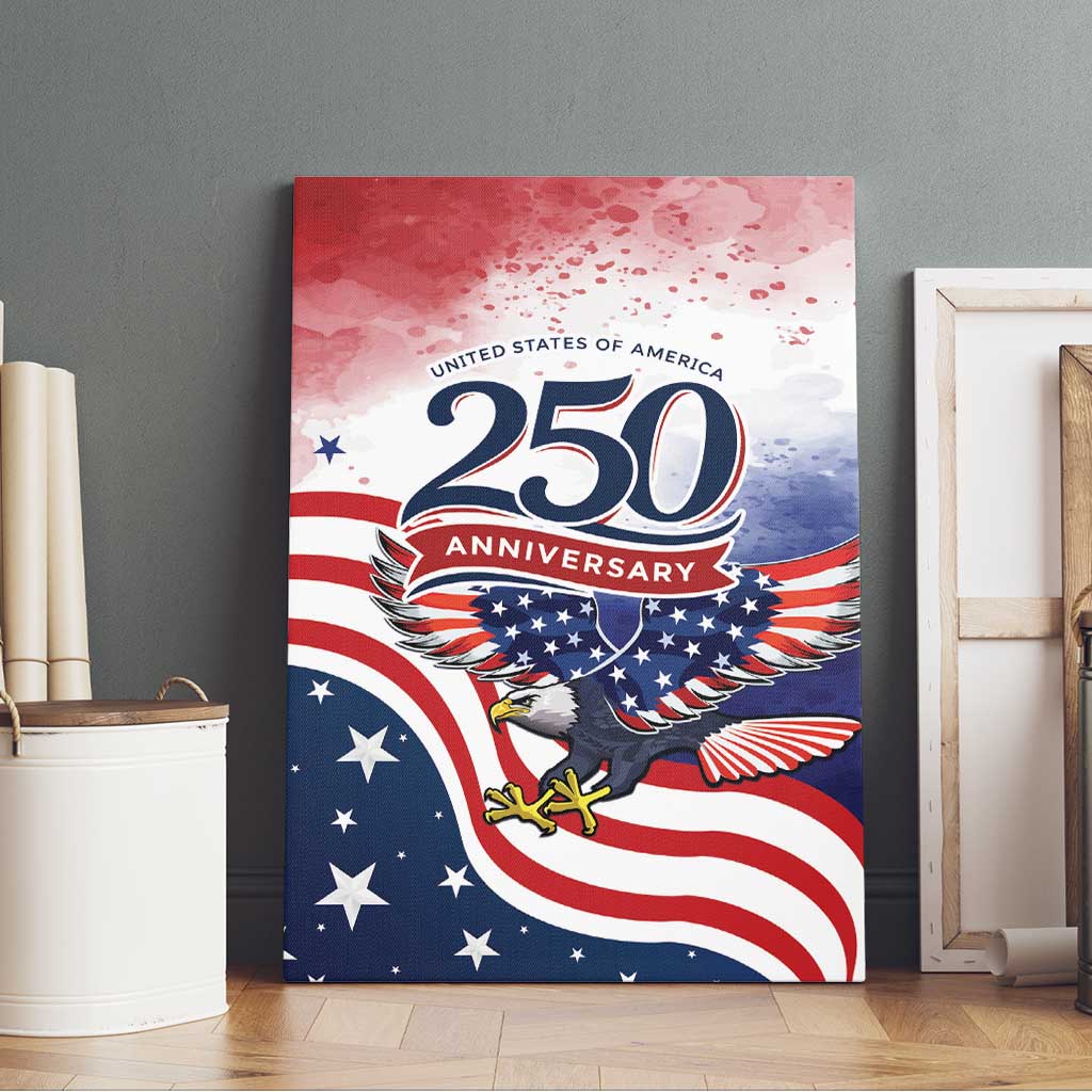USA 250 Years of Freedom Canvas Wall Art American Patriotic