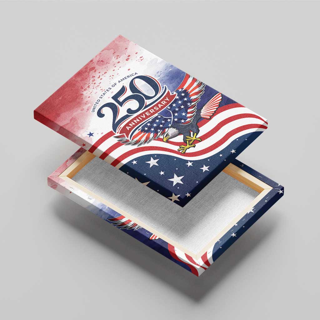 USA 250 Years of Freedom Canvas Wall Art American Patriotic