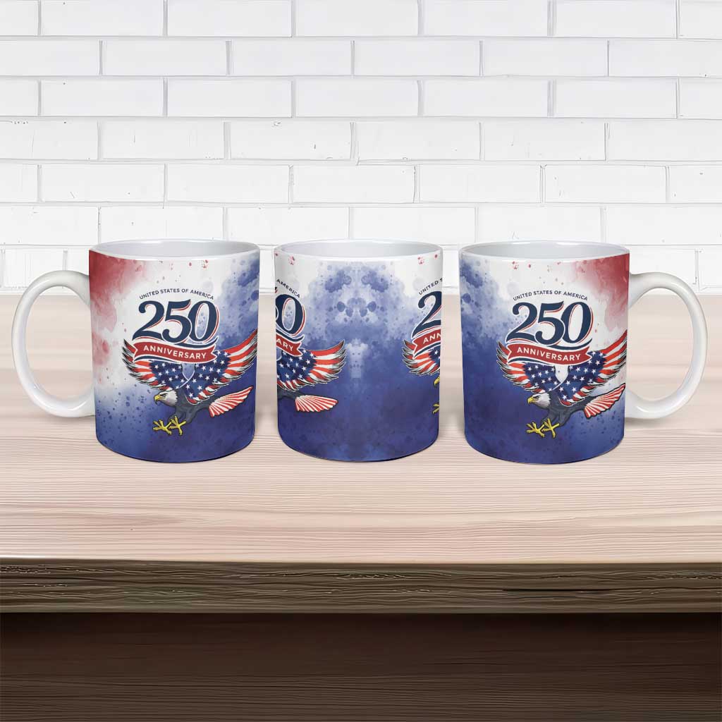 USA 250 Years of Freedom Ceramic Mug American Patriotic