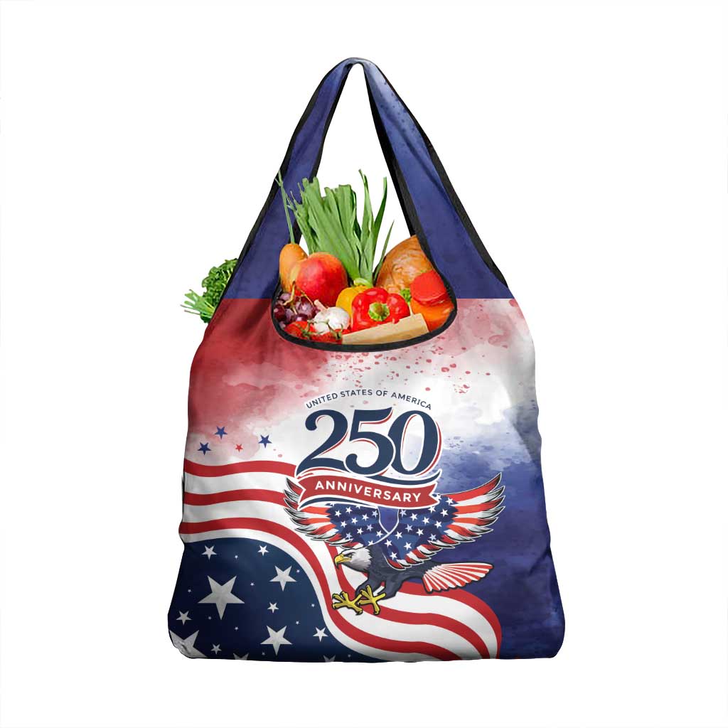 USA 250 Years of Freedom Grocery Bag American Patriotic