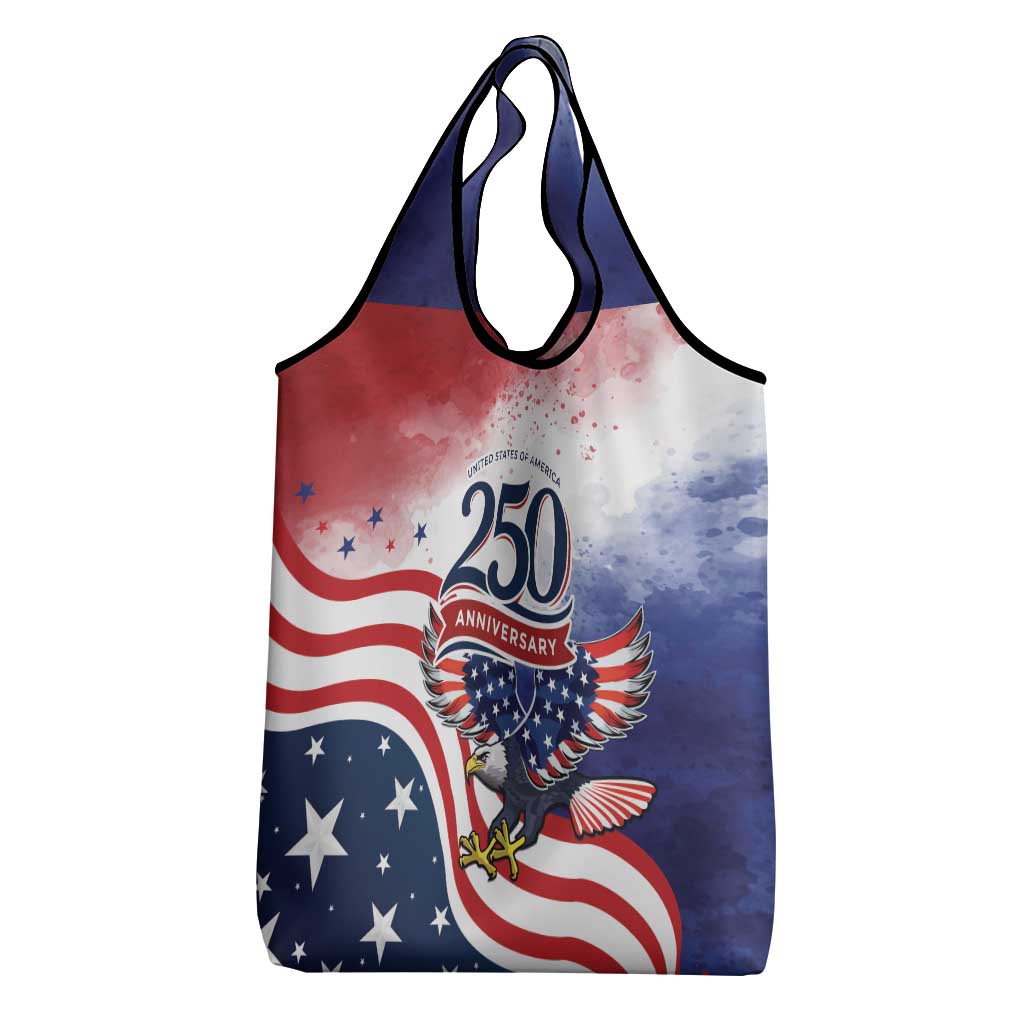 USA 250 Years of Freedom Grocery Bag American Patriotic