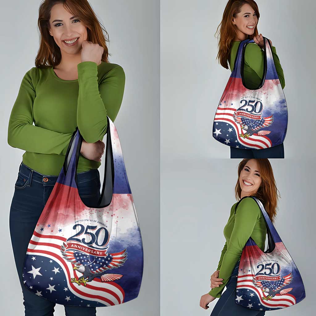 USA 250 Years of Freedom Grocery Bag American Patriotic