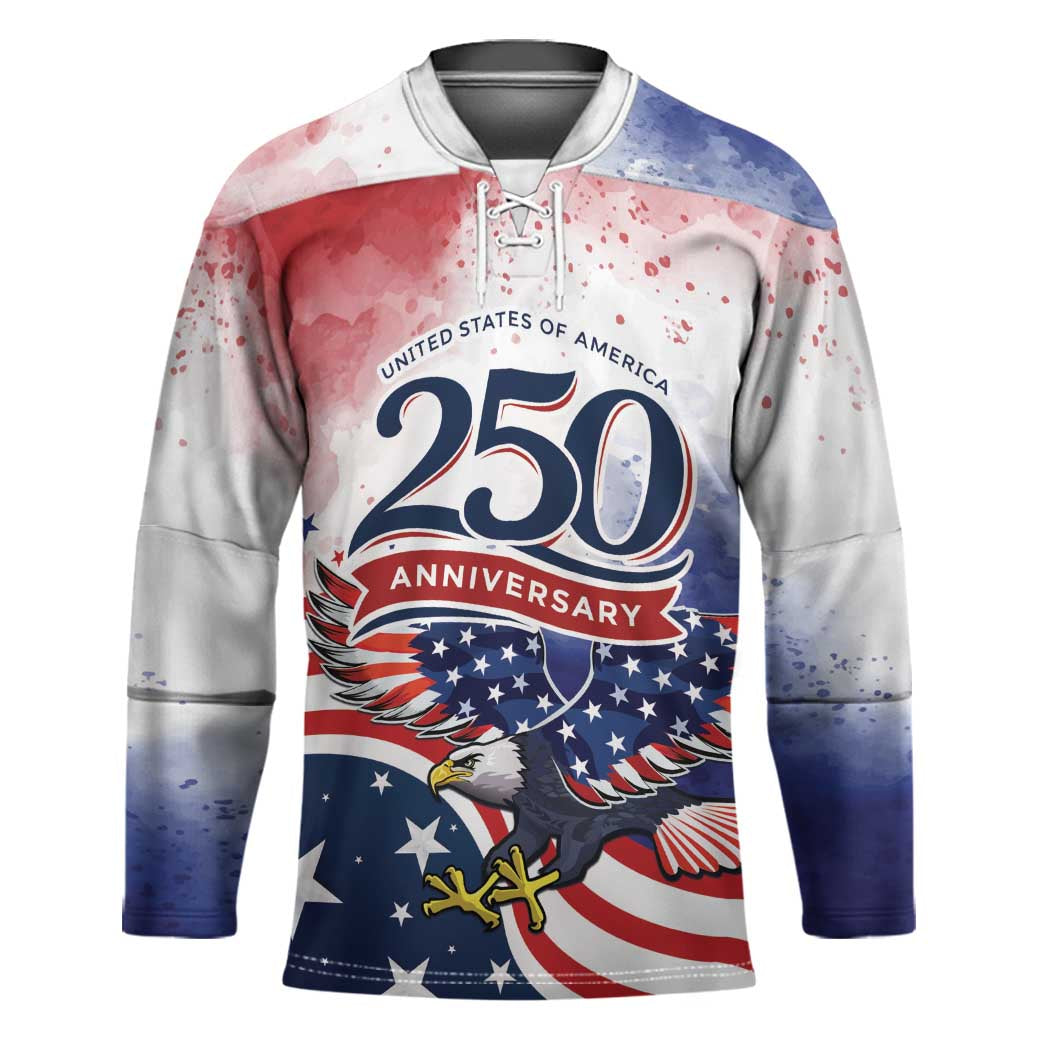 Personalized USA 250 Years of Freedom Hockey Jersey American Patriotic