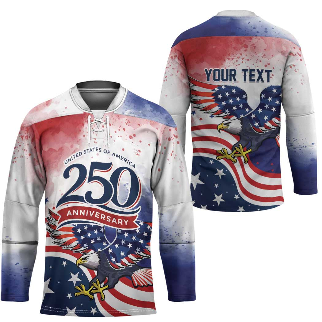 Personalized USA 250 Years of Freedom Hockey Jersey American Patriotic