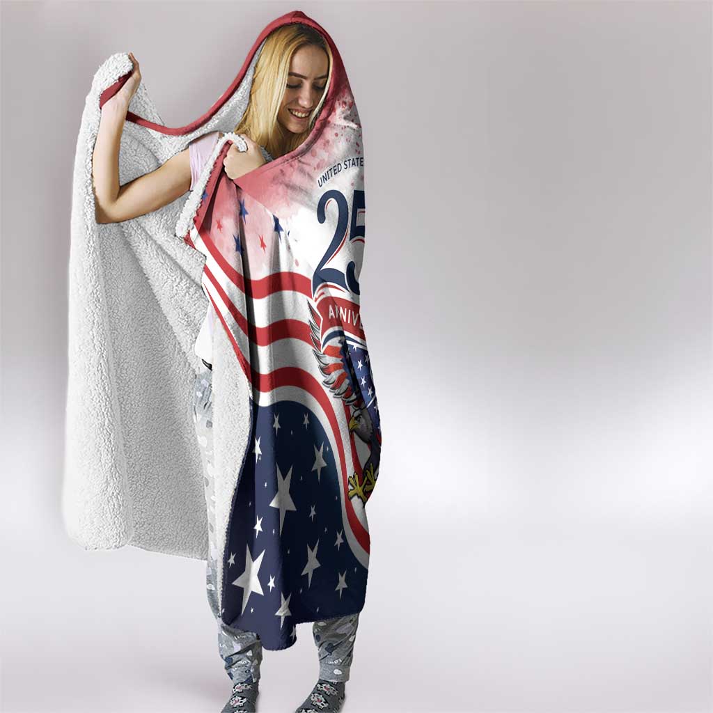 USA 250 Years of Freedom Hooded Blanket American Patriotic