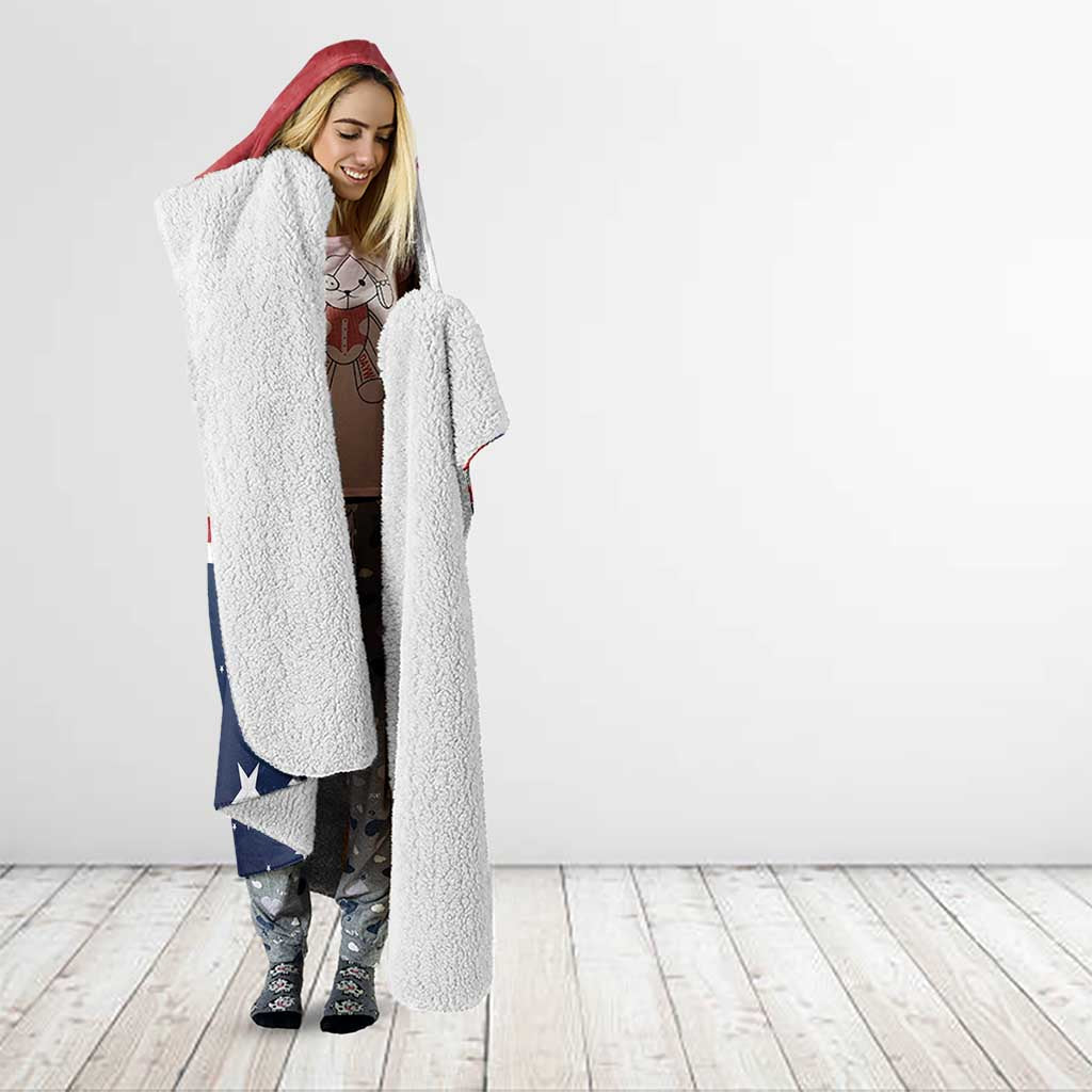 USA 250 Years of Freedom Hooded Blanket American Patriotic