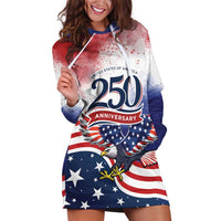 Personalized USA 250 Years of Freedom Hoodie Dress American Patriotic