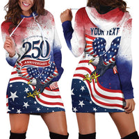 Personalized USA 250 Years of Freedom Hoodie Dress American Patriotic