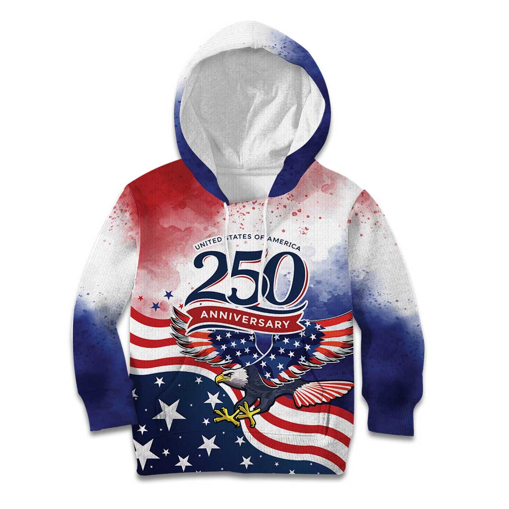 Personalized USA 250 Years of Freedom Kid Hoodie American Patriotic