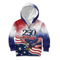 Personalized USA 250 Years of Freedom Kid Hoodie American Patriotic
