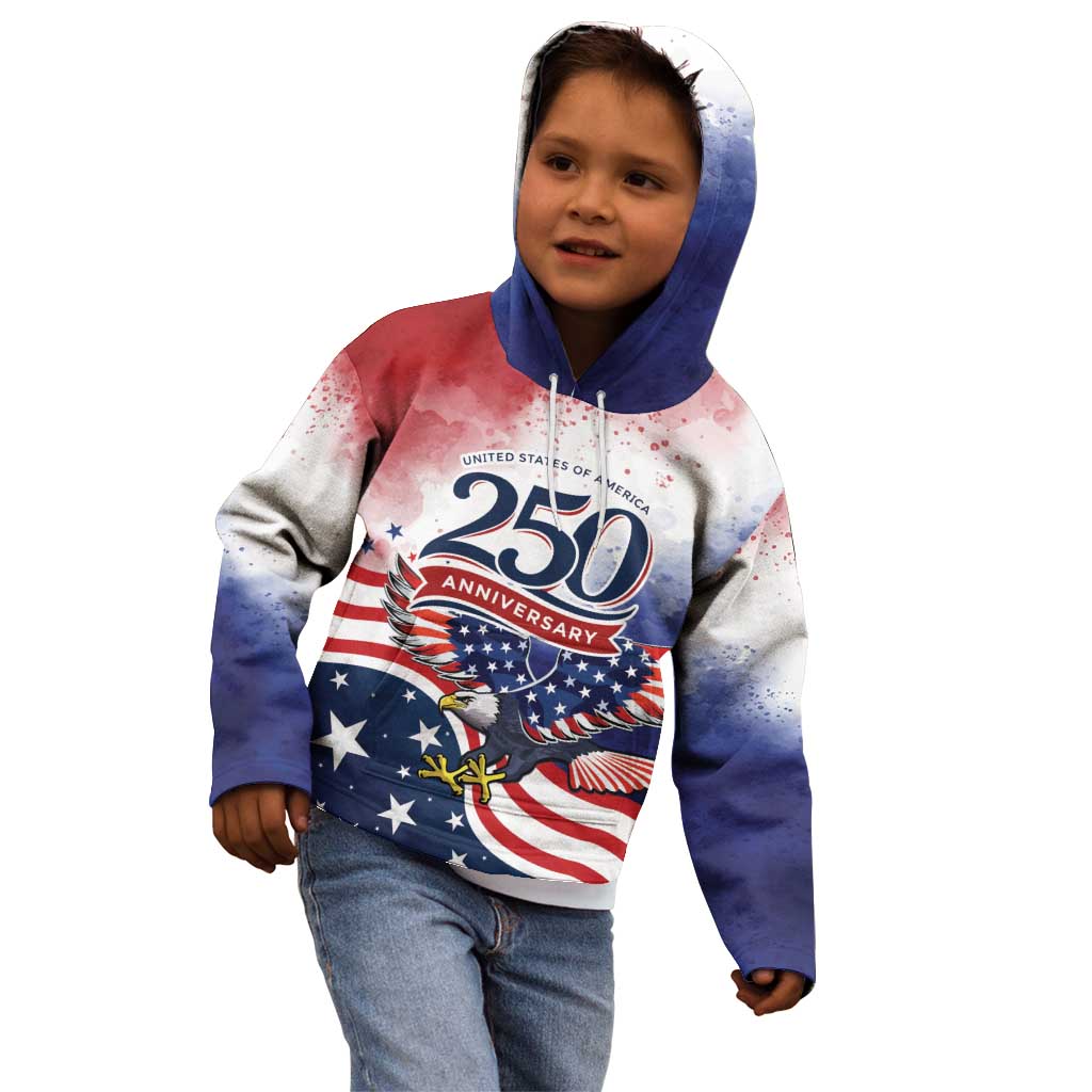 Personalized USA 250 Years of Freedom Kid Hoodie American Patriotic