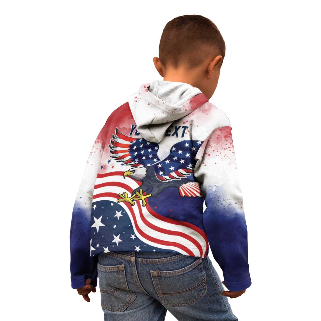 Personalized USA 250 Years of Freedom Kid Hoodie American Patriotic