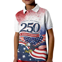 Personalized USA 250 Years of Freedom Kid Polo Shirt American Patriotic