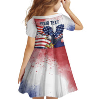 Personalized USA 250 Years of Freedom Kid Short Sleeve Dress American Patriotic