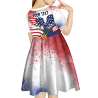 Personalized USA 250 Years of Freedom Kid Short Sleeve Dress American Patriotic