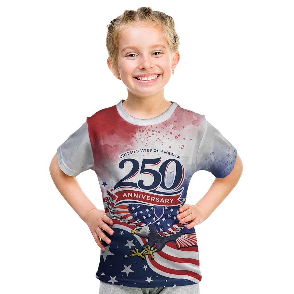 Personalized USA 250 Years of Freedom Kid T Shirt American Patriotic