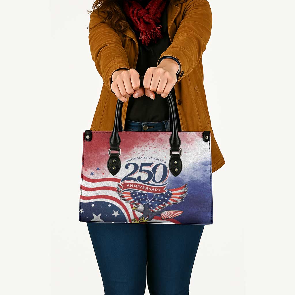 USA 250 Years of Freedom Leather Bag American Patriotic