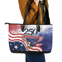 USA 250 Years of Freedom Leather Tote Bag American Patriotic