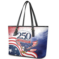 USA 250 Years of Freedom Leather Tote Bag American Patriotic