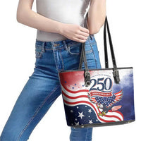 USA 250 Years of Freedom Leather Tote Bag American Patriotic