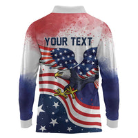 Personalized USA 250 Years of Freedom Long Sleeve Polo Shirt American Patriotic