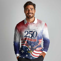 Personalized USA 250 Years of Freedom Long Sleeve Polo Shirt American Patriotic