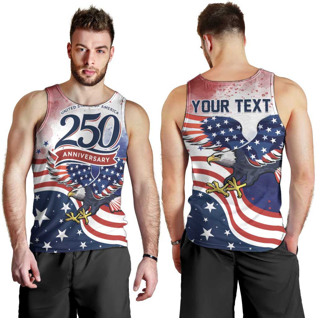 Personalized USA 250 Years of Freedom Men Tank Top American Patriotic