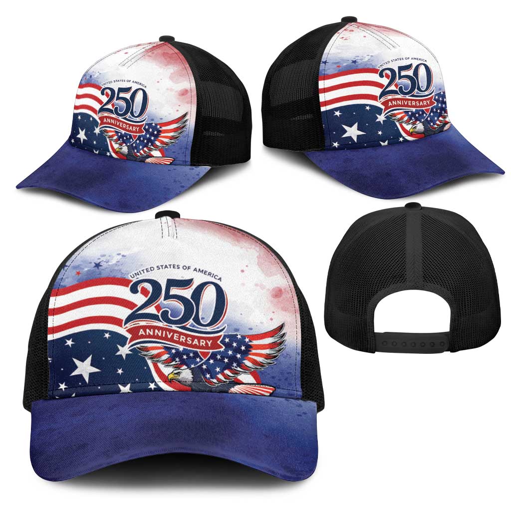 USA 250 Years of Freedom Mesh Trucker Cap American Patriotic