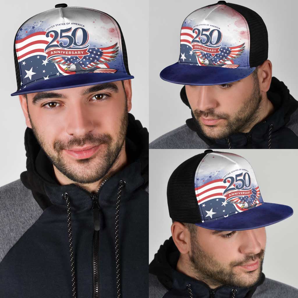 USA 250 Years of Freedom Mesh Trucker Cap American Patriotic