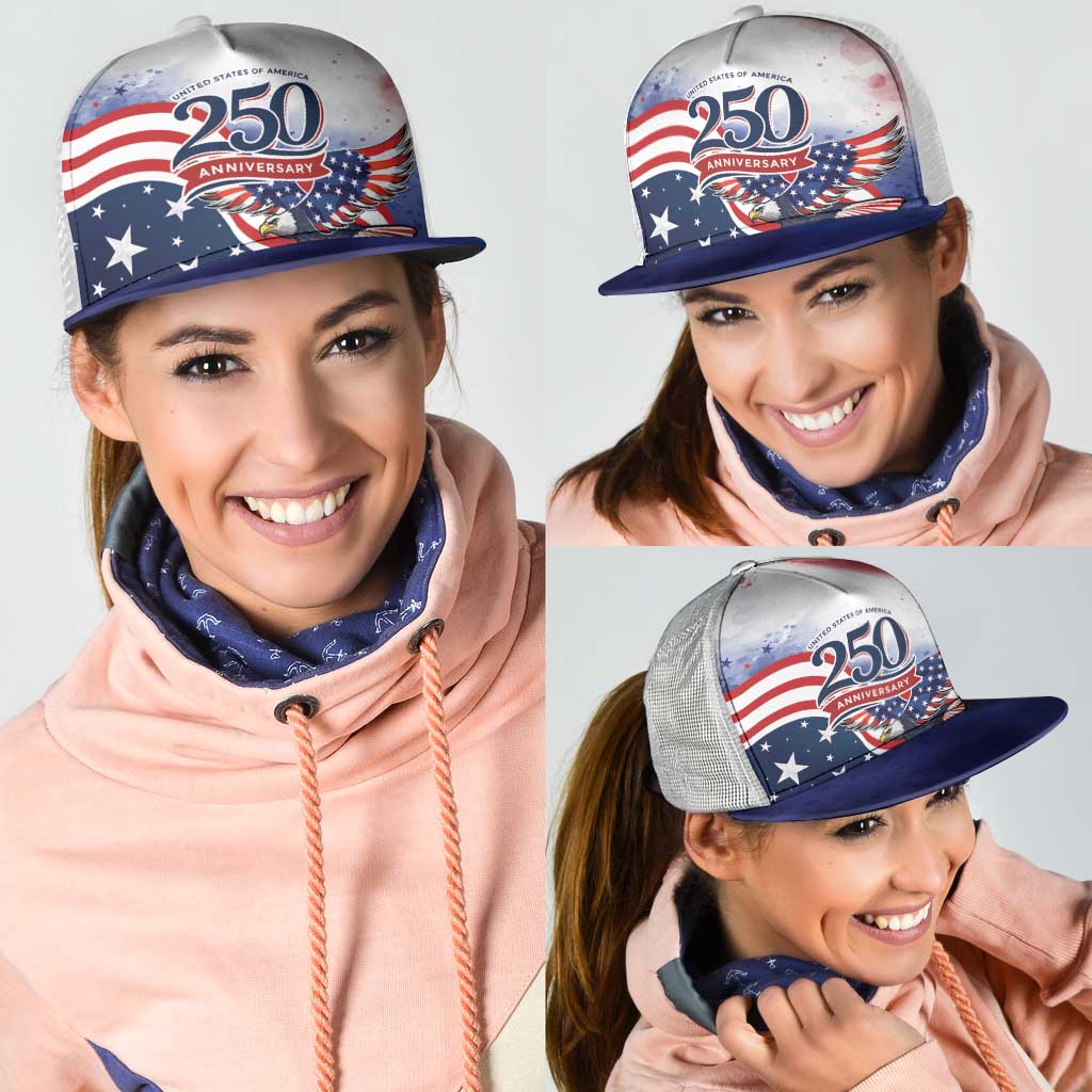 USA 250 Years of Freedom Mesh Trucker Cap American Patriotic