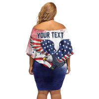 Personalized USA 250 Years of Freedom Off Shoulder Short Dress American Patriotic