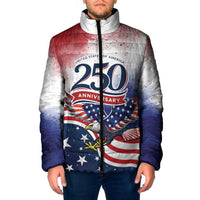 Personalized USA 250 Years of Freedom Padded Jacket American Patriotic