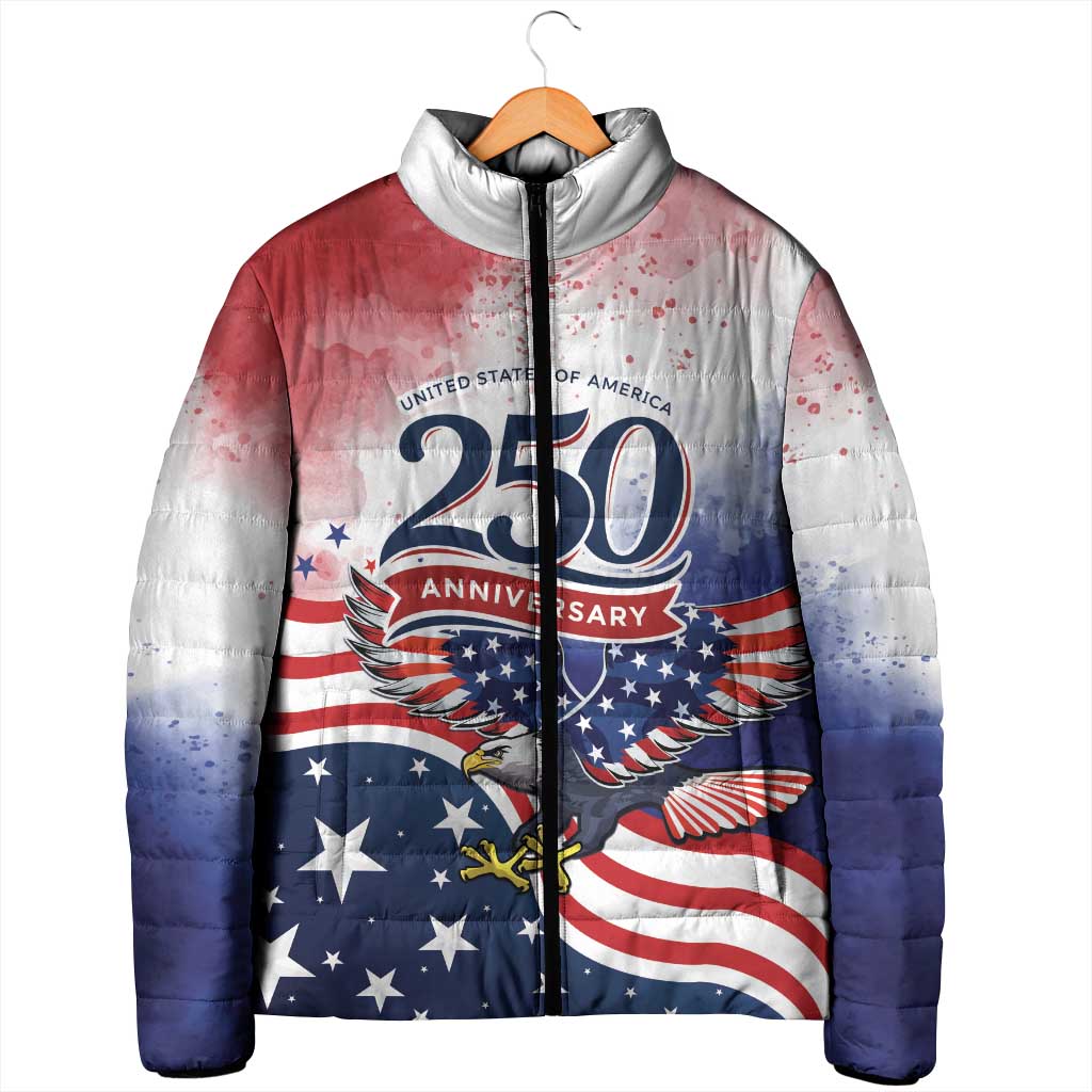 Personalized USA 250 Years of Freedom Padded Jacket American Patriotic
