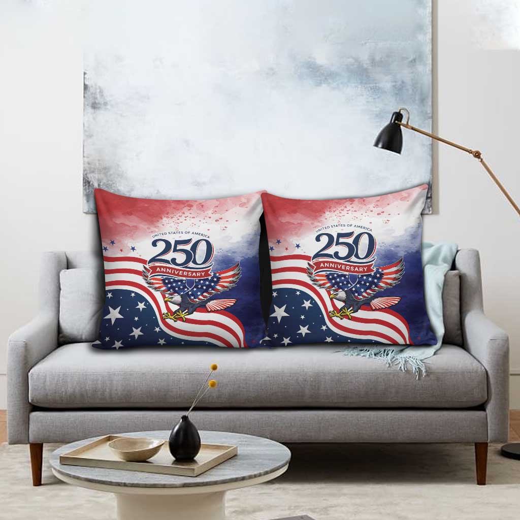 USA 250 Years of Freedom Pillow Cover American Patriotic