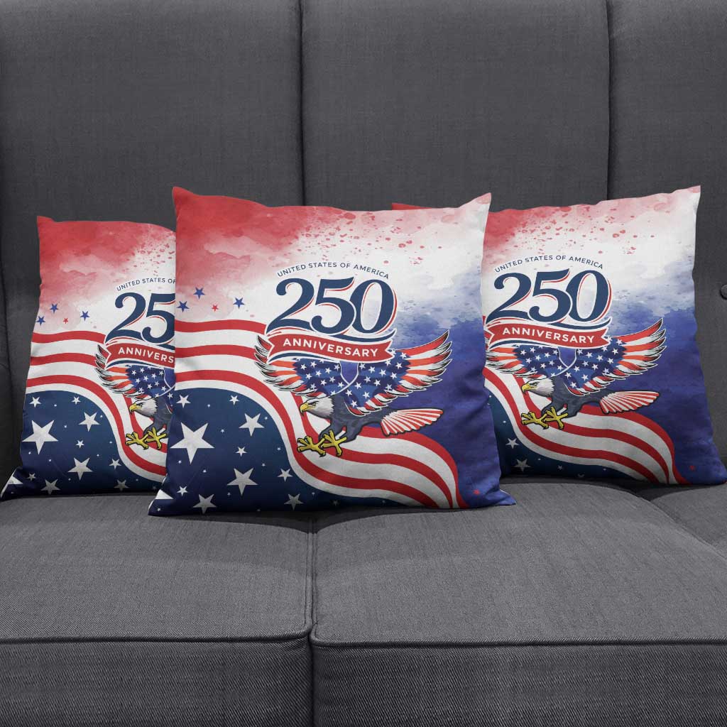 USA 250 Years of Freedom Pillow Cover American Patriotic