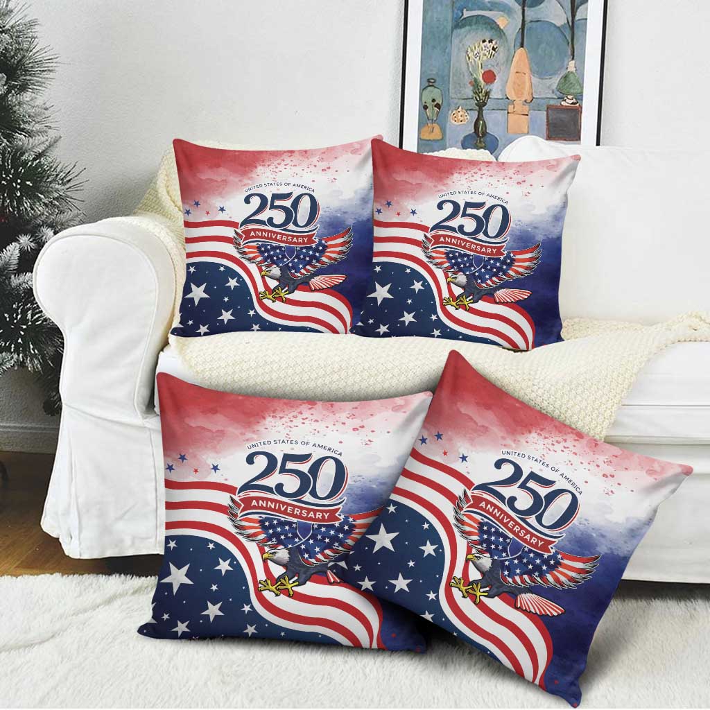 USA 250 Years of Freedom Pillow Cover American Patriotic