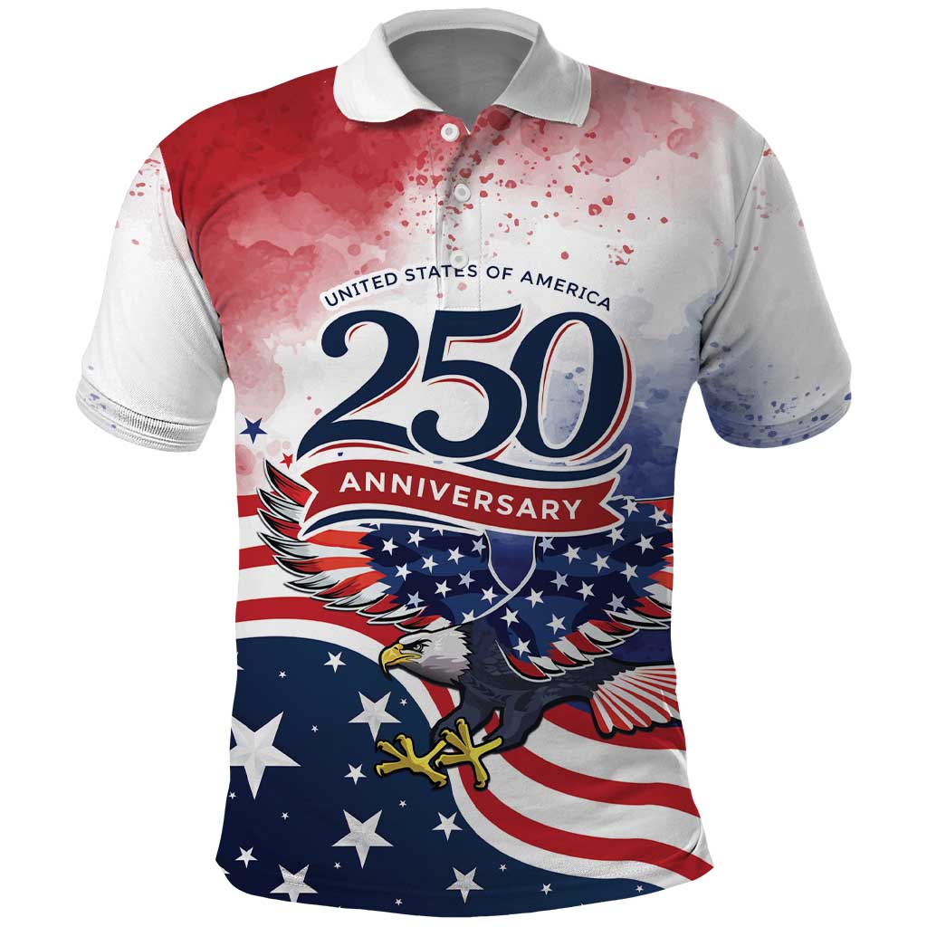 Personalized USA 250 Years of Freedom Polo Shirt American Patriotic
