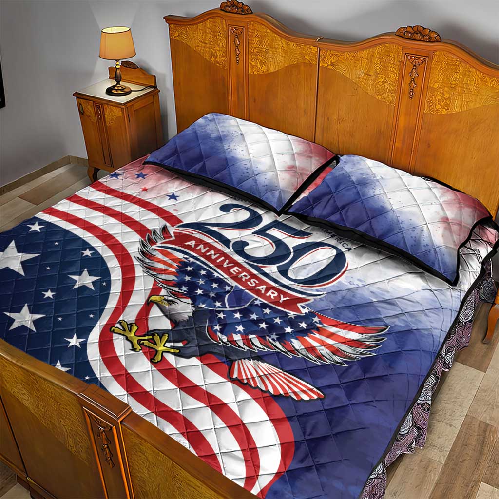 USA 250 Years of Freedom Quilt Bed Set American Patriotic