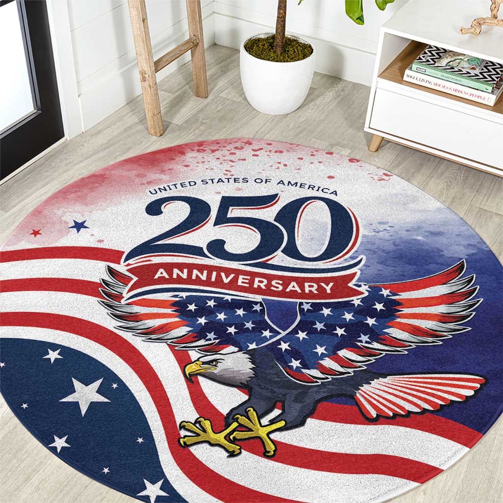 USA 250 Years of Freedom Round Carpet American Patriotic