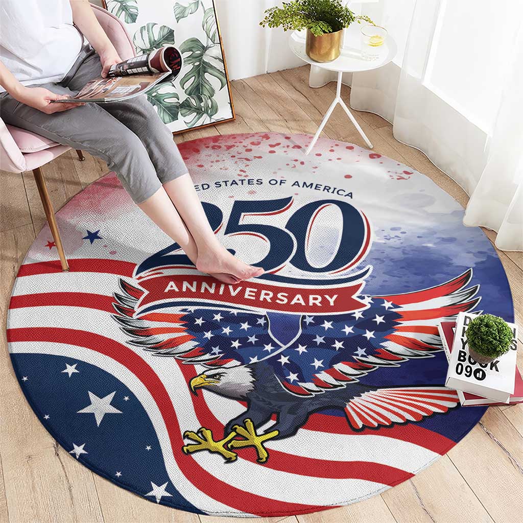 USA 250 Years of Freedom Round Carpet American Patriotic