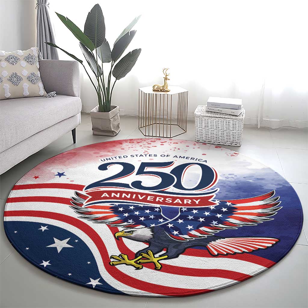 USA 250 Years of Freedom Round Carpet American Patriotic