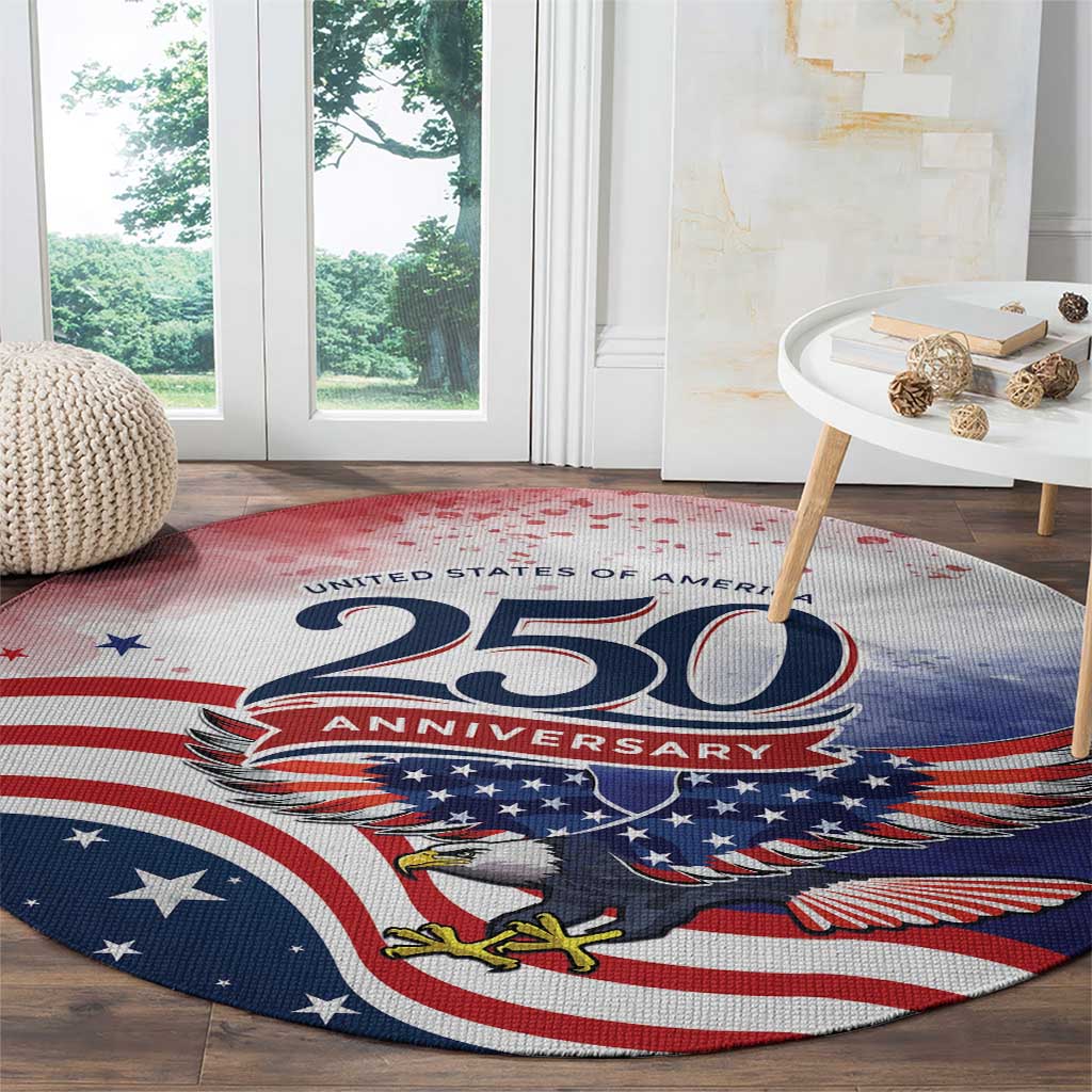 USA 250 Years of Freedom Round Carpet American Patriotic